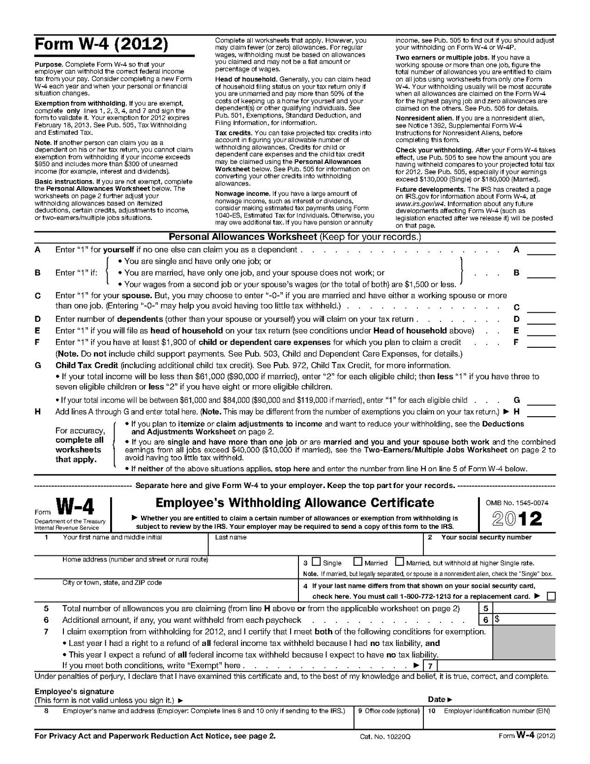 Free Printable W4 Form 2024 Download bambi susann